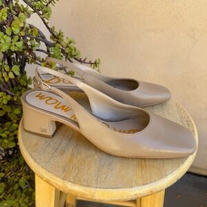 Sam Edelman Taupe Tan Slingback Heels Women’s 9.5